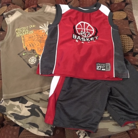 Faded Glory Boys Trousers Tshirt /& Top Set